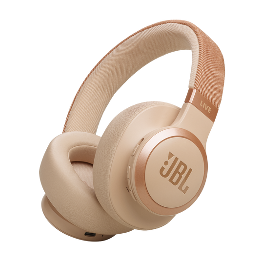 JBL Live 770NC - Sandstone - Wireless Over-Ear Headphones with True Adaptive Noise Cancelling - Hero